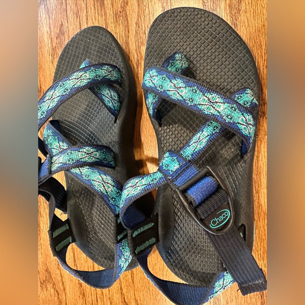 Chaco Teal and Navy Sandals